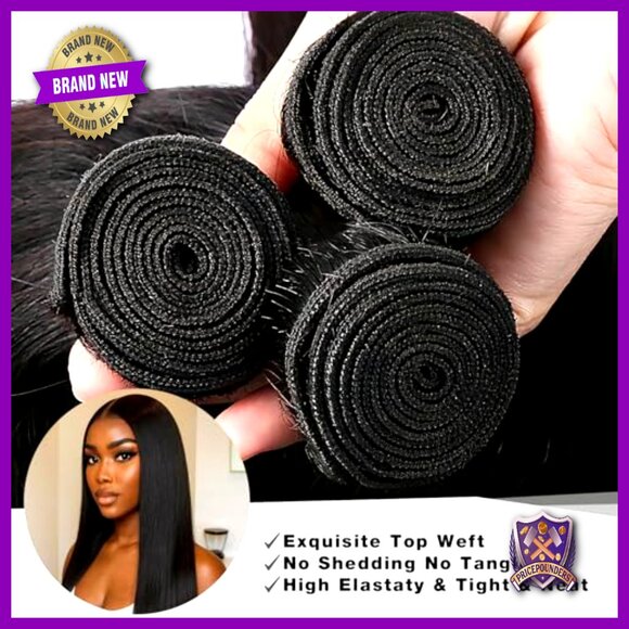 12A Brazilian Virgin Human Hair Extensions 4 Bundles Straight 22-28 Inch main image 6
